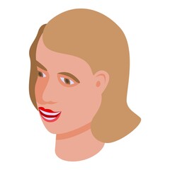 Happy girl icon. Isometric of happy girl vector icon for web design isolated on white background