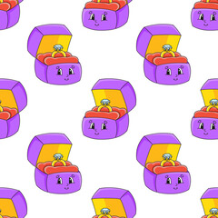 Colored seamless pattern. Cartoon style. Hand drawn. Vector illustration isolated on white background. For walpaper, poster, banner.