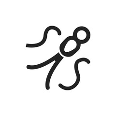 Virus ebola black glyph icon. Vector illustration. Outline pictogram 