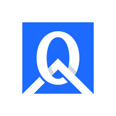 logo letter Q or O with the shape of the roof of the house