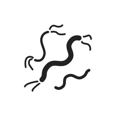 Bacteria spirilla black glyph icon. Vector illustration