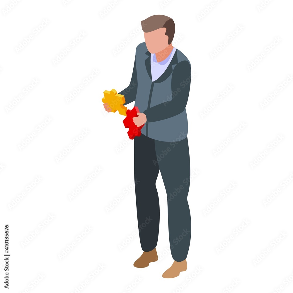 Aufkleber puzzle collaboration icon. isometric of puzzle collaboration vector icon for web design isolated on 