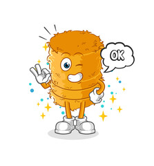 straw roll agree mascot. cartoon vector