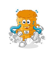 straw roll runner character. cartoon mascot vector