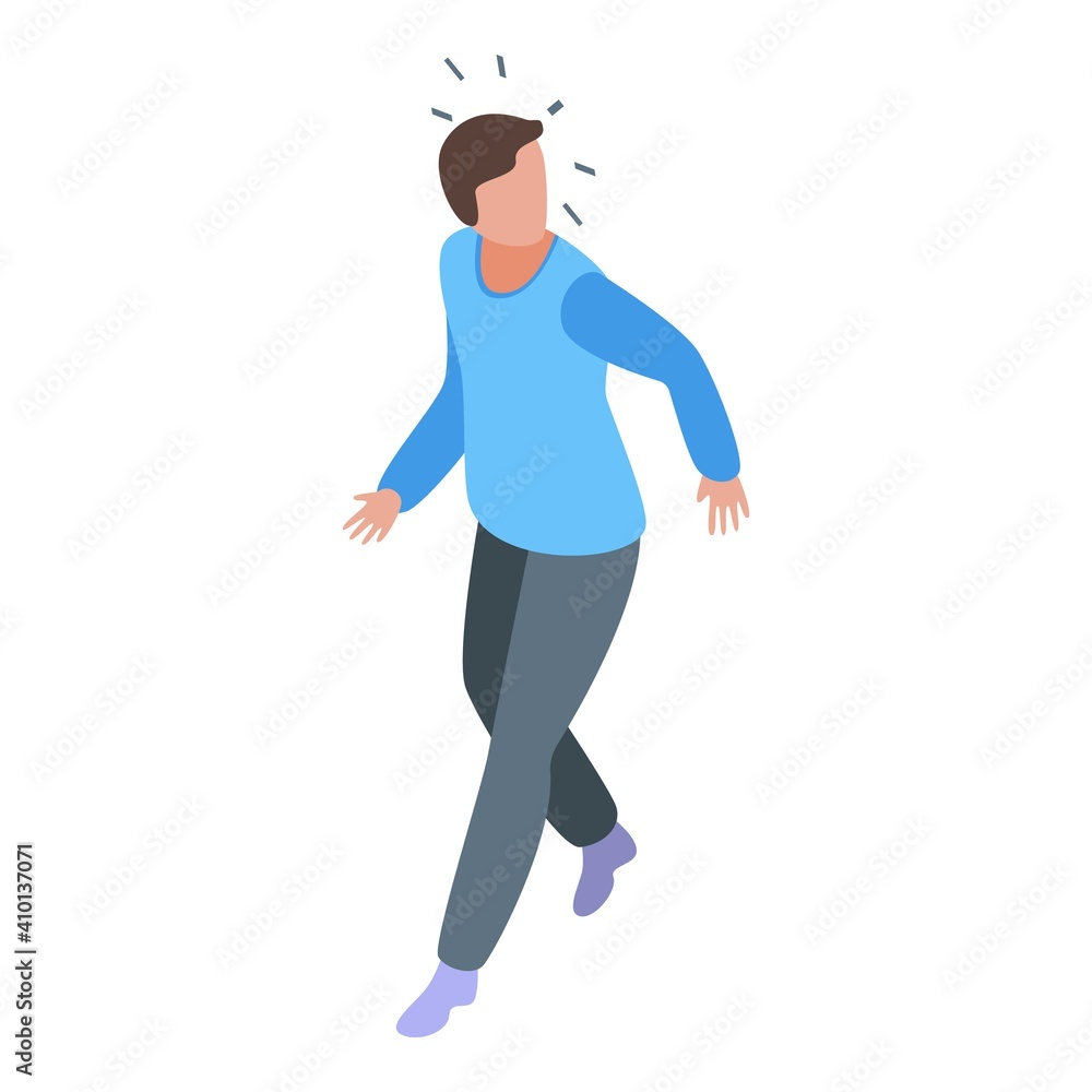 Aufkleber scared man icon. isometric of scared man vector icon for web design isolated on white background