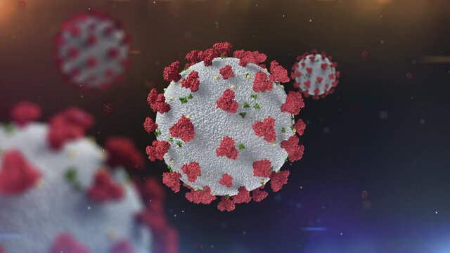 A newly identified coronavirus SARS-CoV-2 has caused a worldwide pandemic of respiratory illness called COVID-19. Seamless looping 3d rendering 4k