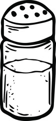 hand drawing of the salt shaker with a black outline