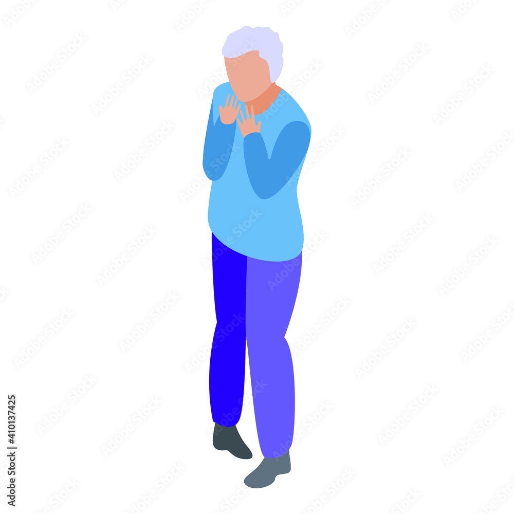 Poster scared person icon. isometric of scared person vector icon for web design isolated on white backgrou