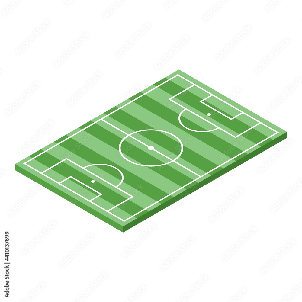 Poster soccer field icon. isometric of soccer field vector icon for web design isolated on white background