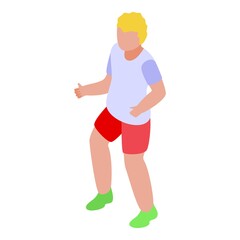 Football player icon. Isometric of football player vector icon for web design isolated on white background