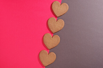 Heart shaped ginger cookies