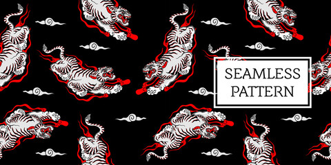 balinese tiger pattern design seamless