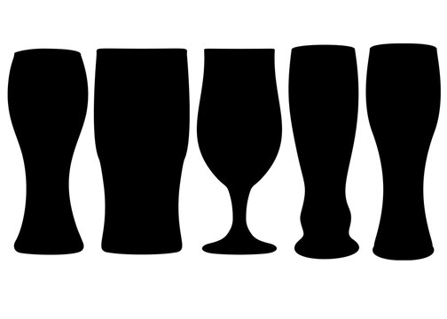 Beer glasses in a set.