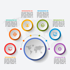 Abstract 3D Paper Infographics. Business template .Vector illustration