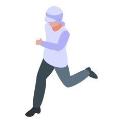 Fototapeta na wymiar Baseball runner icon. Isometric of baseball runner vector icon for web design isolated on white background