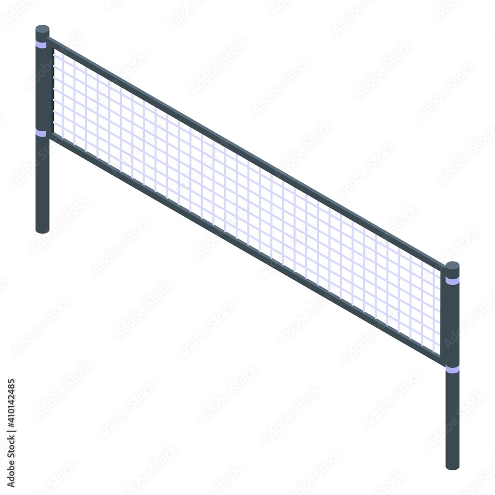Poster volleyball net icon. isometric of volleyball net vector icon for web design isolated on white backgr