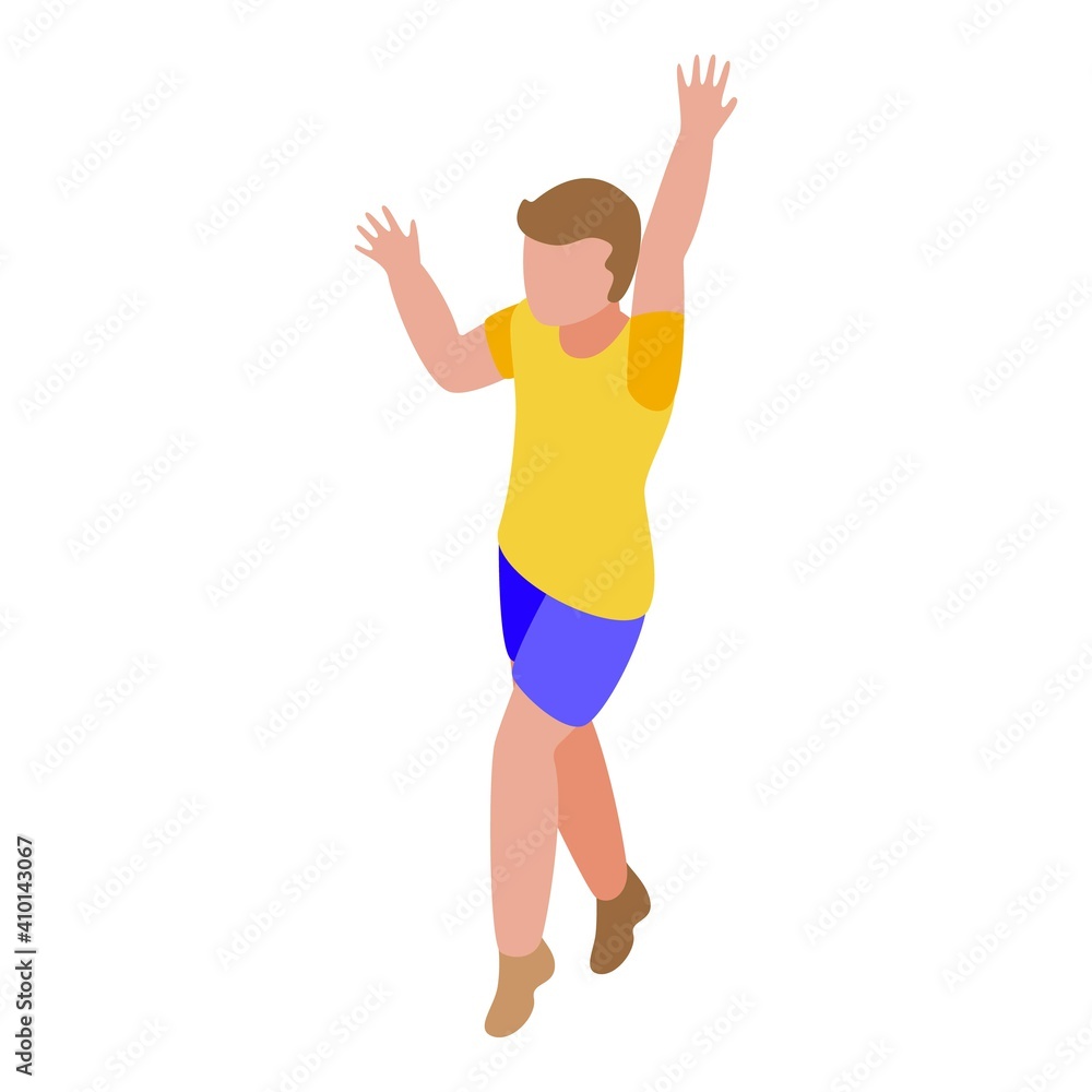 Poster serve volleyball player icon. isometric of serve volleyball player vector icon for web design isolat