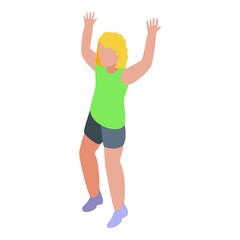 School volleyball player icon. Isometric of school volleyball player vector icon for web design isolated on white background