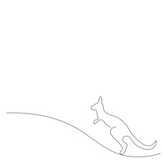 Kangaroo animal on white background, vector illustration