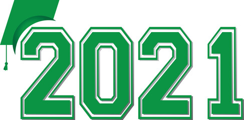 Fototapeta premium Green Class of 2021 Banner