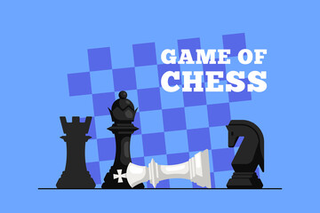 Chess King Lying on Chess Board and Queen Figure Above It