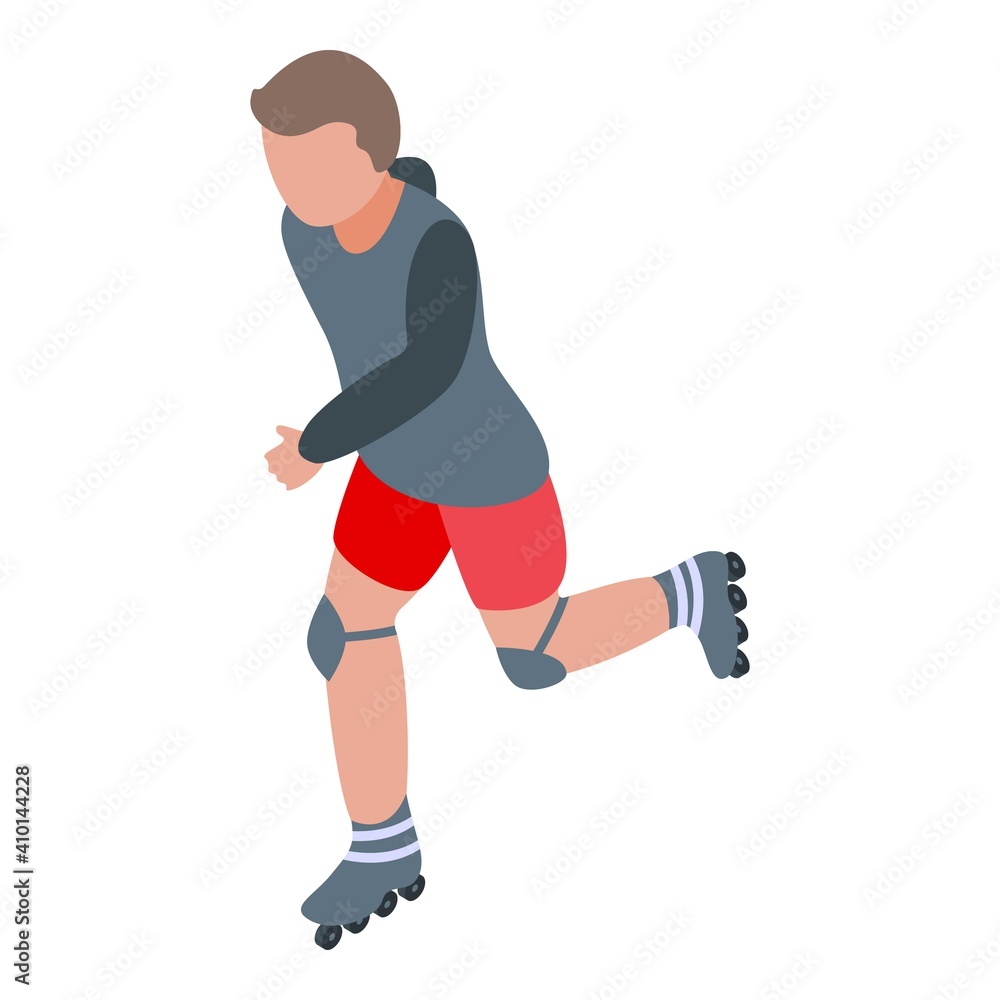 Poster inline rollerblade icon. isometric of inline rollerblade vector icon for web design isolated on whit