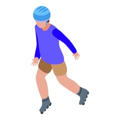 Boy rollerblade shoes icon. Isometric of boy rollerblade shoes vector icon for web design isolated on white background