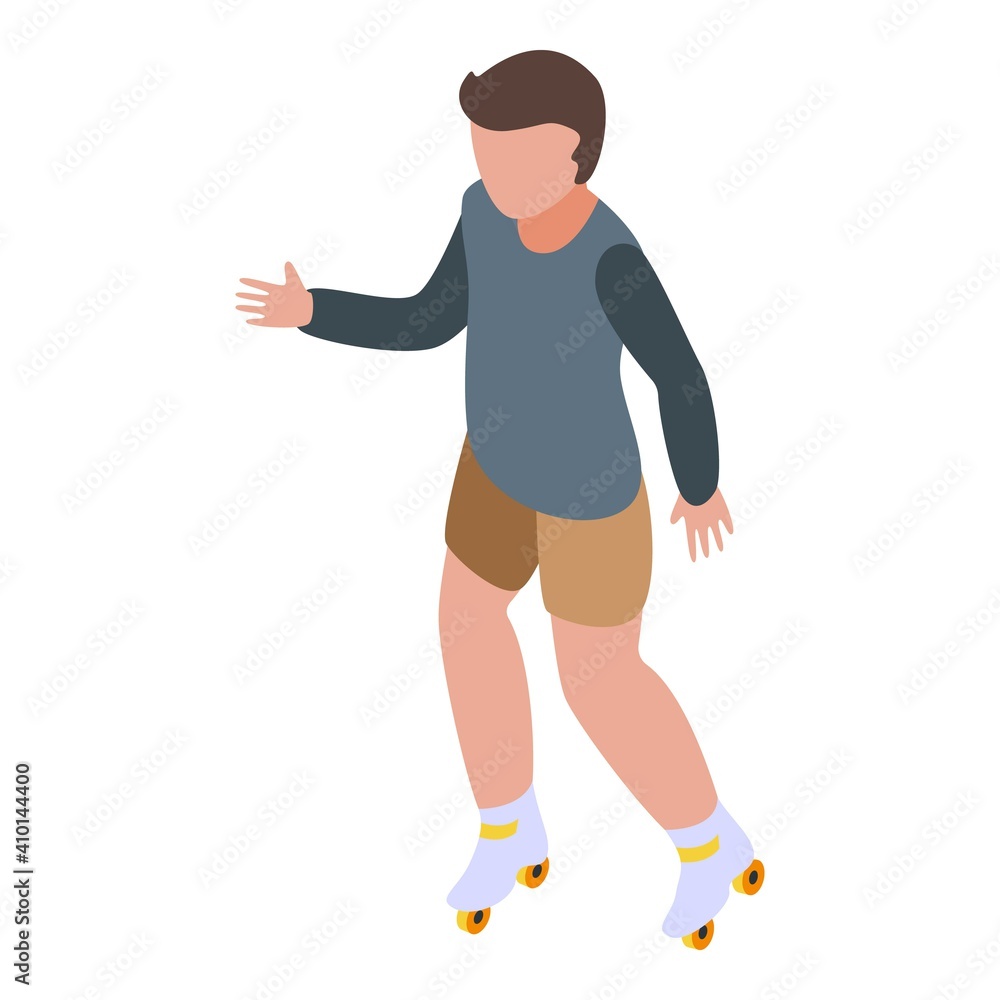 Poster boy inline skates icon. isometric of boy inline skates vector icon for web design isolated on white 