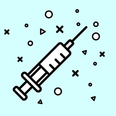 syringe vaccine vector icon