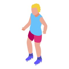 Fitness rollerblading icon. Isometric of fitness rollerblading vector icon for web design isolated on white background