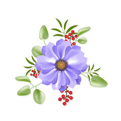 Flower isolated on white background. Flower modern design for t-shirt, print material, cloth and textile. Useful for invite and wedding card, wallpaper and greeting card. Flower vector illustration