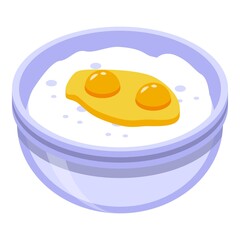 Dough eggs flour icon. Isometric of dough eggs flour vector icon for web design isolated on white background
