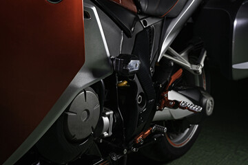 Fototapeta na wymiar Closeup shot of a beautiful modern motorcycle