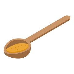 Food wood spoon icon. Isometric of food wood spoon vector icon for web design isolated on white background