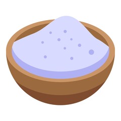 Flour bowl icon. Isometric of flour bowl vector icon for web design isolated on white background
