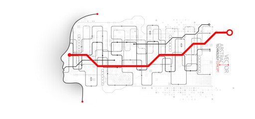 Artificial intelligence concept. Technology background. Vector science illustration