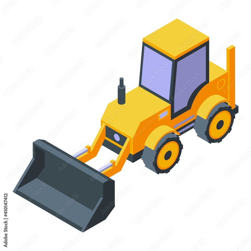Poster excavator tunnel icon. isometric of excavator tunnel vector icon for web design isolated on white ba