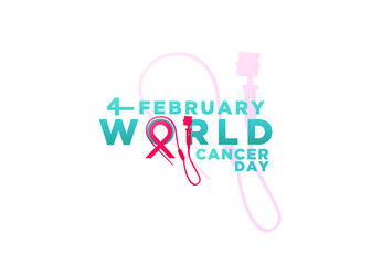 4 february world cancer day Turkish translate: 4 february world cancer day (4 Şubat Dünya Kanser Günü)- vector