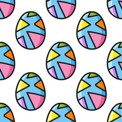 Color seamless pattern. Cartoon style. Bright design. For walpaper, poster, banner. Hand drawn. Vector illustration isolated on white background.