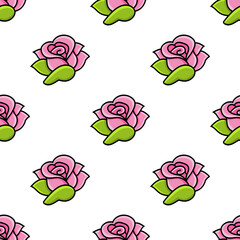 Color seamless pattern. Cartoon style. Bright design. For walpaper, poster, banner. Hand drawn. Vector illustration isolated on white background.