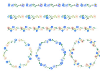 青いバラの飾り枠