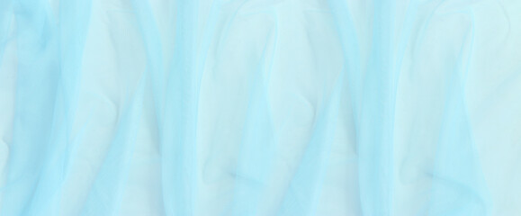 Vintage pastel blue tulle chiffon texture background