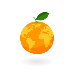 Orange Earth planet creative design vector illustration