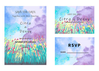 watercolor wedding stationery template