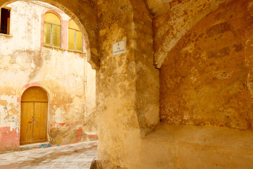 Narrow street in the historic center of Ugento, Salento, Apulia, Italy - Europe