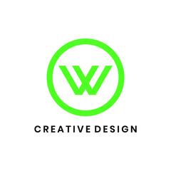 Modern letter W with circle logo