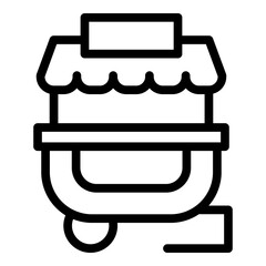 Street food stall icon. Outline street food stall vector icon for web design isolated on white background