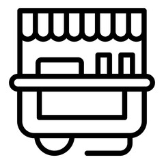 Food trolley icon. Outline food trolley vector icon for web design isolated on white background