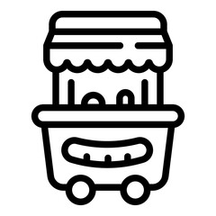 Street food cafe icon. Outline street food cafe vector icon for web design isolated on white background