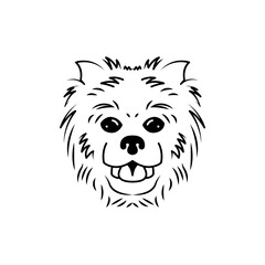 Cute simple dog line art logo design